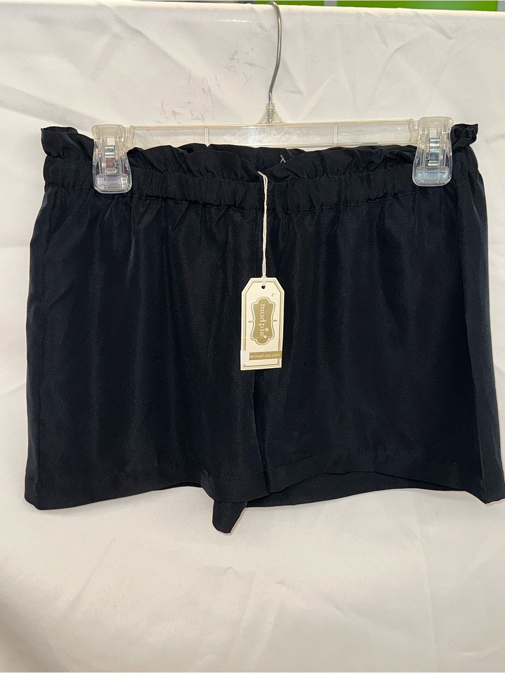 Mud Pie Black High-Waist Elastic Shorts